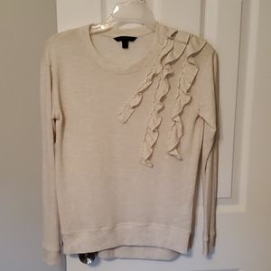 Banana Republic long sleeved ruffle ribbed top